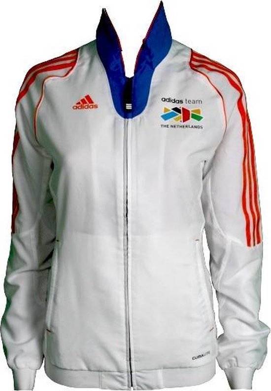 Adidas Sportjack Team Nederland Dames Wit/oranje Maat Xxl | bol.com