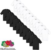 Fruit of the Loom Origineel T-shirt katoen wit en zwart 20 stuks XL