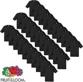 Fruit of the Loom Origineel T-shirt katoen zwart 30 stuks S