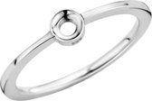 Melano twisted petite ring - zilverkleurig - dames - maat 48