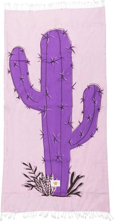 Mycha Ibiza – strandlaken – strandhanddoek – kikoy – cactus – paars – 100% katoen cadeau geven