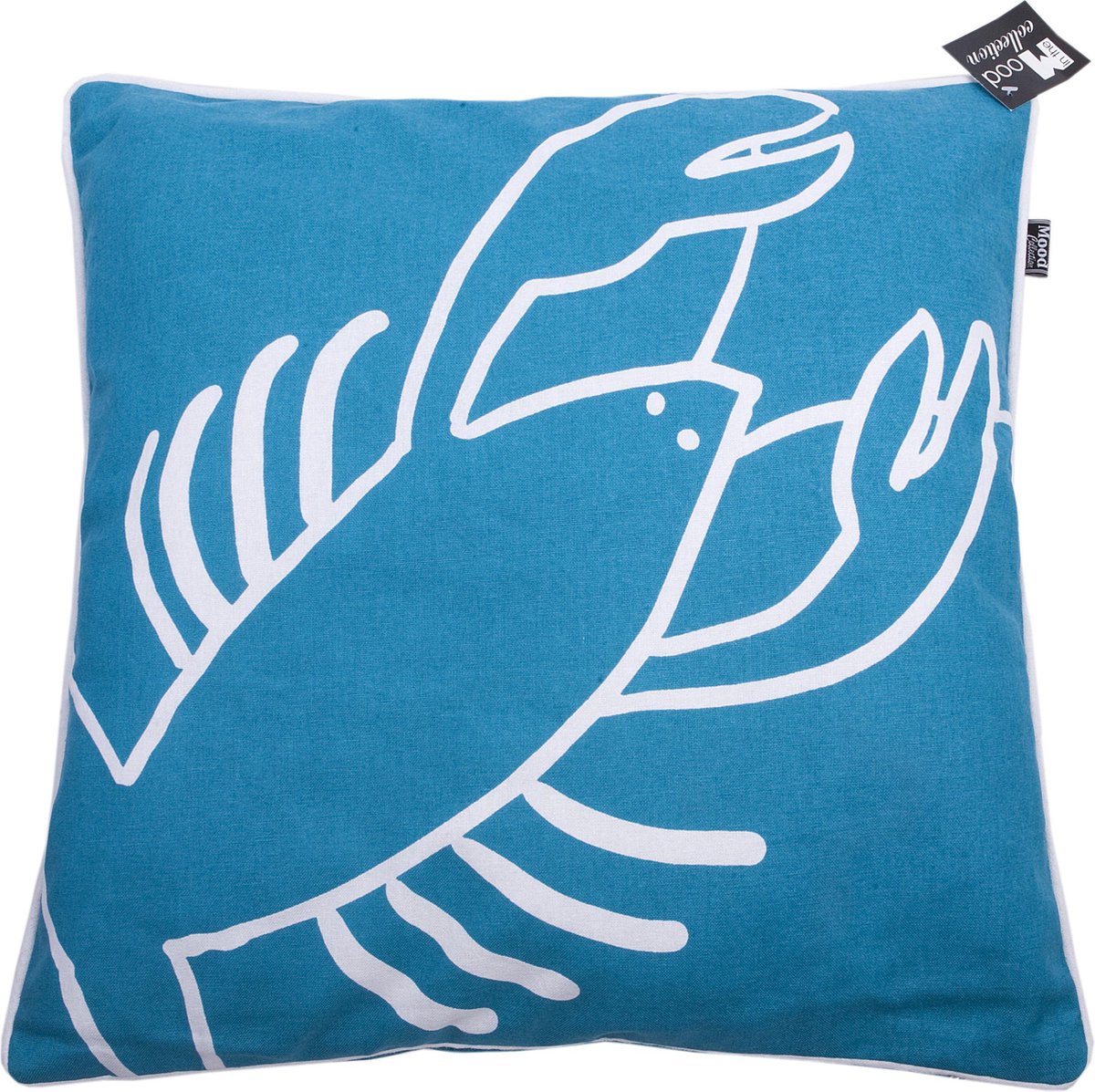 In The Mood Kreeft - Sierkussen - Aqua/Ivoor - 50x50 cm