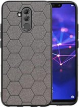 Hexagon Hard Case - Telefoonhoesje - Backcover Hoesje - achterkant hoesje - Geschikt voor Huawei P20 Lite - Grijs