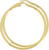 The Jewelry Collection Boucles D'oreilles Tube Rond - Or Jaune
