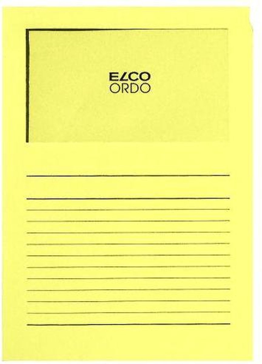 Elco Ordo Cassico - L-map met venster A4 100 stuks - 220 x 310 mm Lichtgeel - EO-29489-71