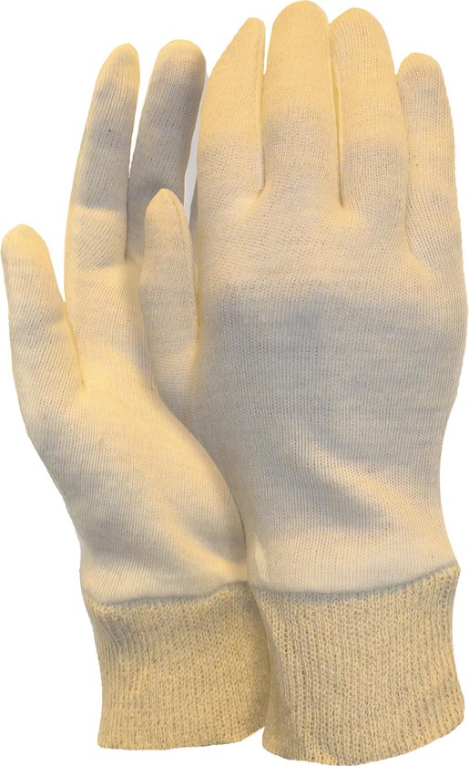 Handschoen universeel met manchet 100 % katoen - herenmaat - L/XL - set à  12 paar | bol.com