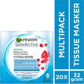 Garnier Skinactive Face Hydra Bomb Gezichtsmasker Granaatappel - 20 stuks - Voordeelverpakking