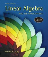 Boek "Linear Algebra and Its Applications", derde editie, met een abstracte regenboogvormige illustratie en de tekst "Update".