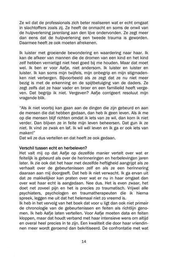 Tekst over de jeugd van Aafje en de traumatische ervaringen.