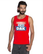 Rood Helemaal uit mijn dak singlet/ mouwloos shirt heren S