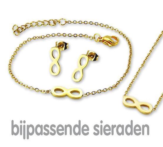 Boucles d'oreilles Amanto Emer Gold - Femme - Acier 316L PVD doré - Infini - 13x5 mm