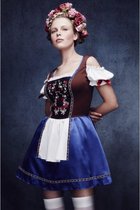 Blauw Beierse serveersterkostuum voor vrouwen - Verkleedkleding - Medium