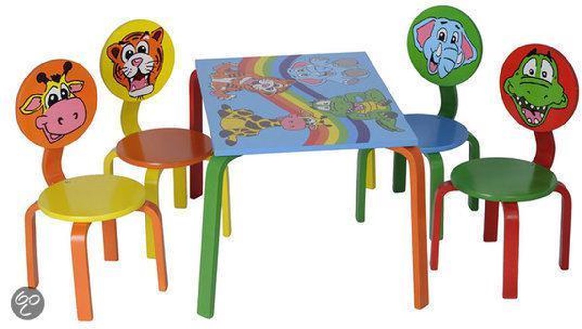 kindertafel met 4 stoelen