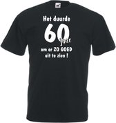 Mijncadeautje Unisex T-shirt zwart (maat XXL) Het duurde 60 jaar om er zo goed uit te zien