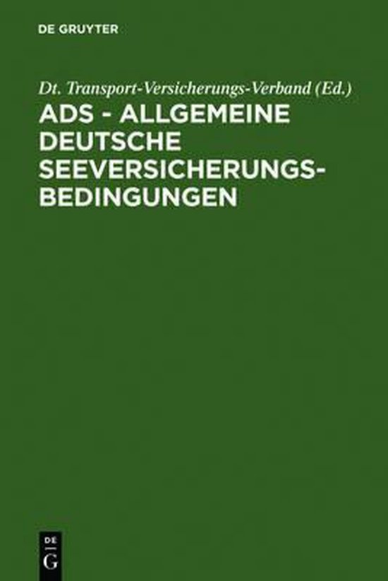ADS - Allgemeine Deutsche Seeversicherungs-Bedingungen - cover