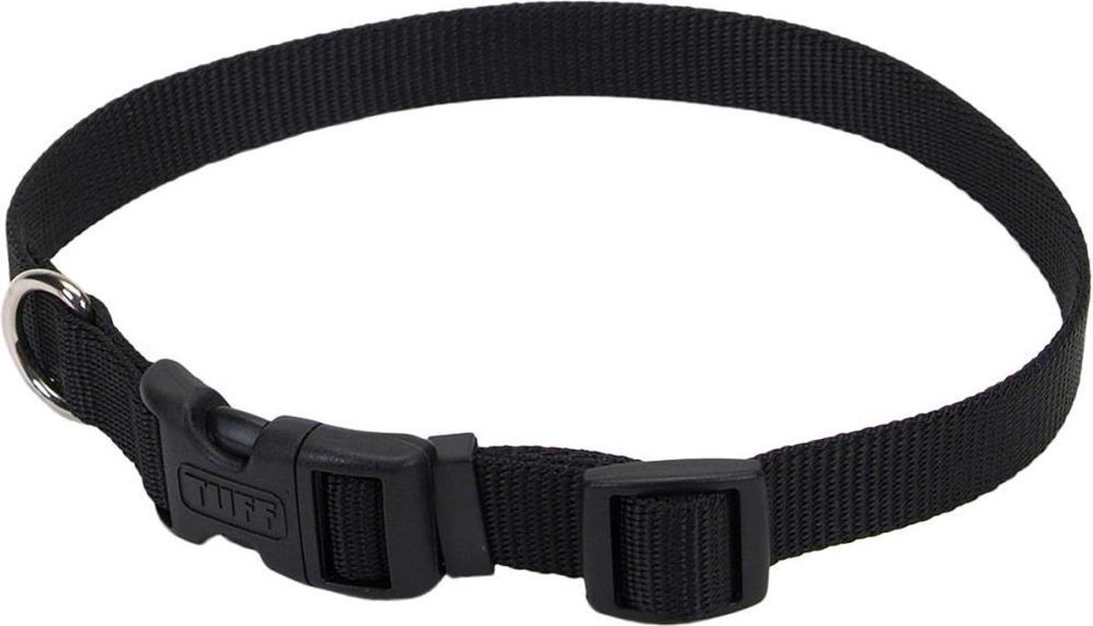 Halsband zwart large (nek 45-66cm) 2.5 cm breed