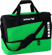 Erima Sporttas Club 5 Line Zwart / Groen Maat M