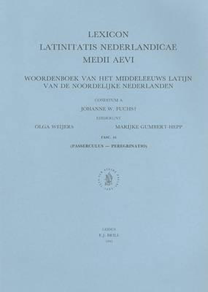 Omslag van Lexiconlatinitatis Nederlandicae Medii Aevi Woordenboek Van Het Meddeleeuws Latijn Van De Noordelijke Nederlanden