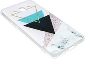 Geometrisch vormen hoesje wit siliconen Geschikt voor Samsung Galaxy J7 (2016)