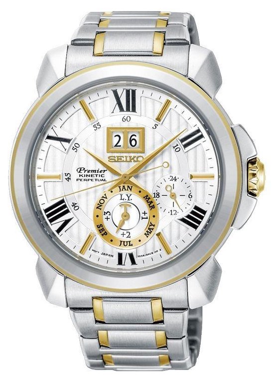 Onverenigbaar Rijden Frank Worthley Seiko Premier SNP152P1 horloge heren - zilver en goud - edelstaal | bol.com