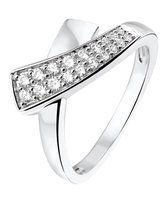 The Jewelry Collection Ring Zirkonia - Zilver Gerhodineerd