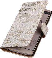 LG V10 - Lace Wit Booktype Wallet Hoesje