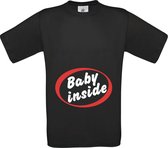 Mijncadeautje - T-shirt - Baby inside - Zwart (maat L)