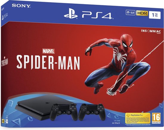 deksel tand opening Sony PlayStation 4 Slim Console - incl. 2 V2 controllers & Spider-Man - 1  TB | bol.com