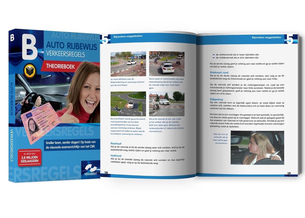 Auto Theorieboek Rijbewijs B + 5 auto theorie-examens, VekaBest