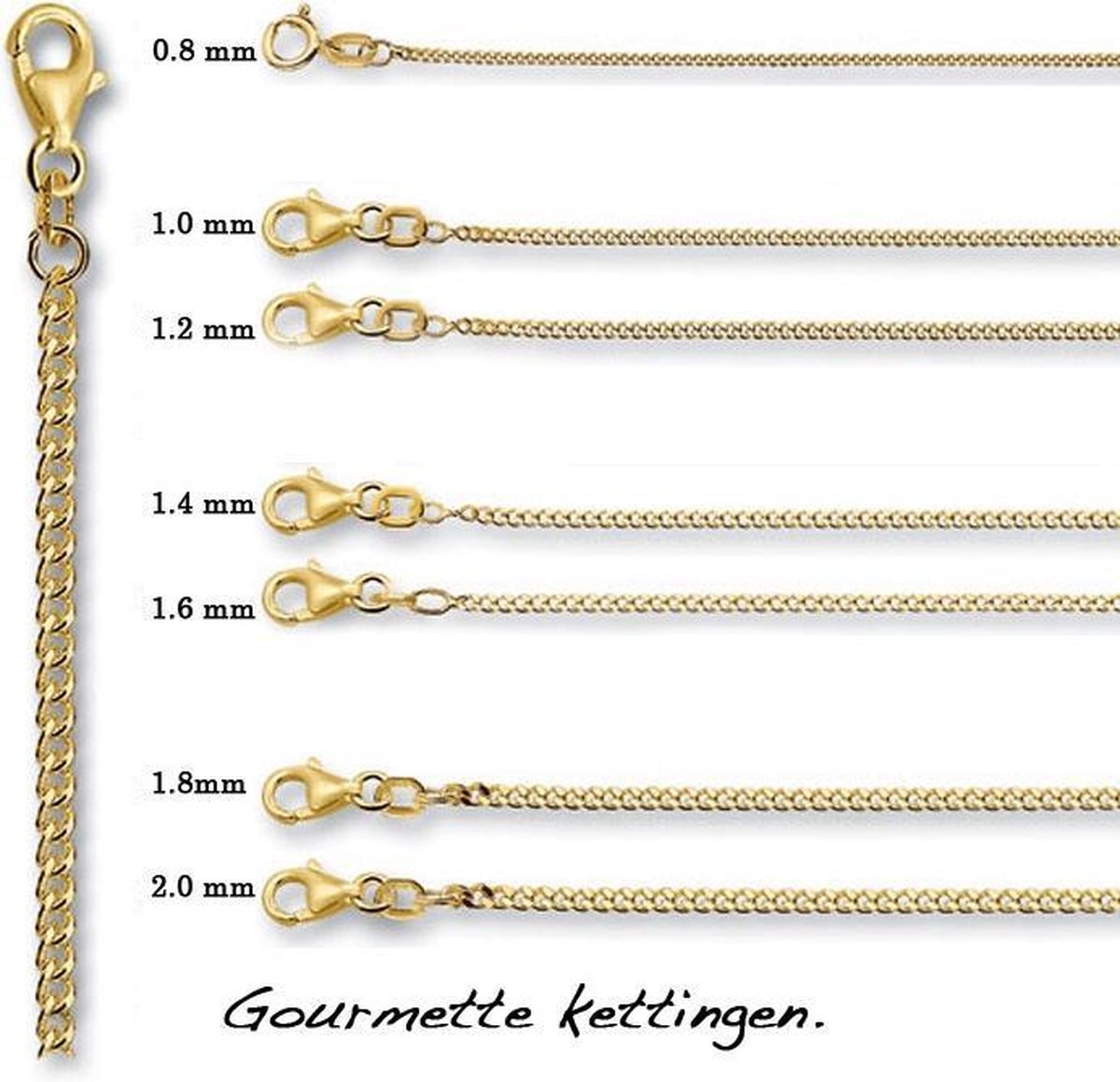 Gouden gourmette ketting 4016336 - 40cm - Huiscollectie