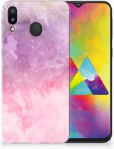Geschikt voor Samsung Galaxy M20 TPU Hoesje Design Pink Purple Paint