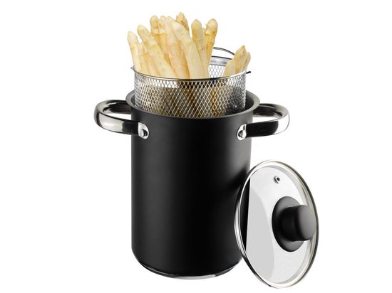 Gusta asperge-Spaghettipan - zwart - 4 liter 16 cm