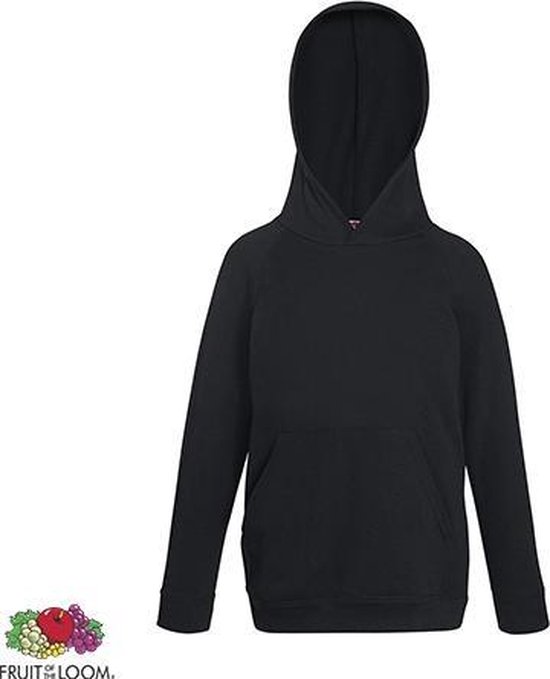 Fruit of the Loom Kids hoodie - Maat 116 - Kleur Black