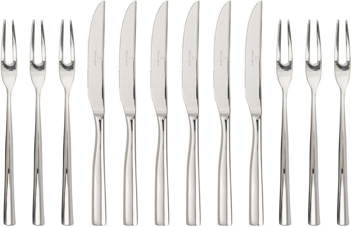 Villeroy & Boch Piemont steakset 12-delig Roestvrij staal