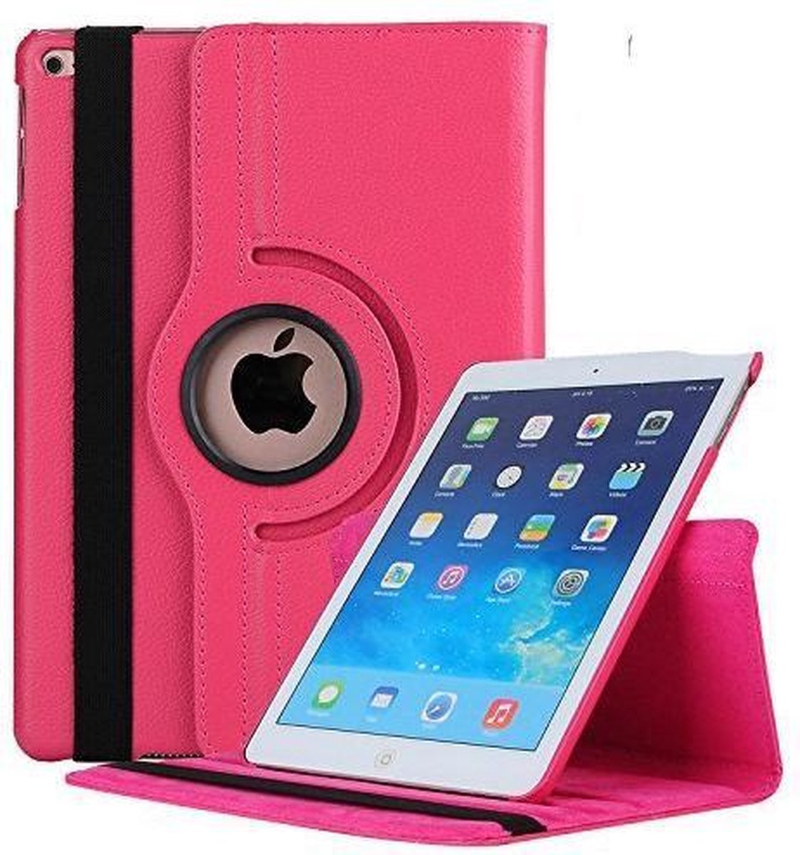 Book Cover Geschikt voor: Apple iPad Pro 11 (2018) Model:A1980 A2013 A1934 A1979 Draaibaar Hoesje met stylus pen Multi stand Case - Donker roze