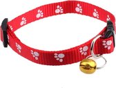 NBH® - Rode Kleine verstelbare huisdieren halsbandje met belletje
