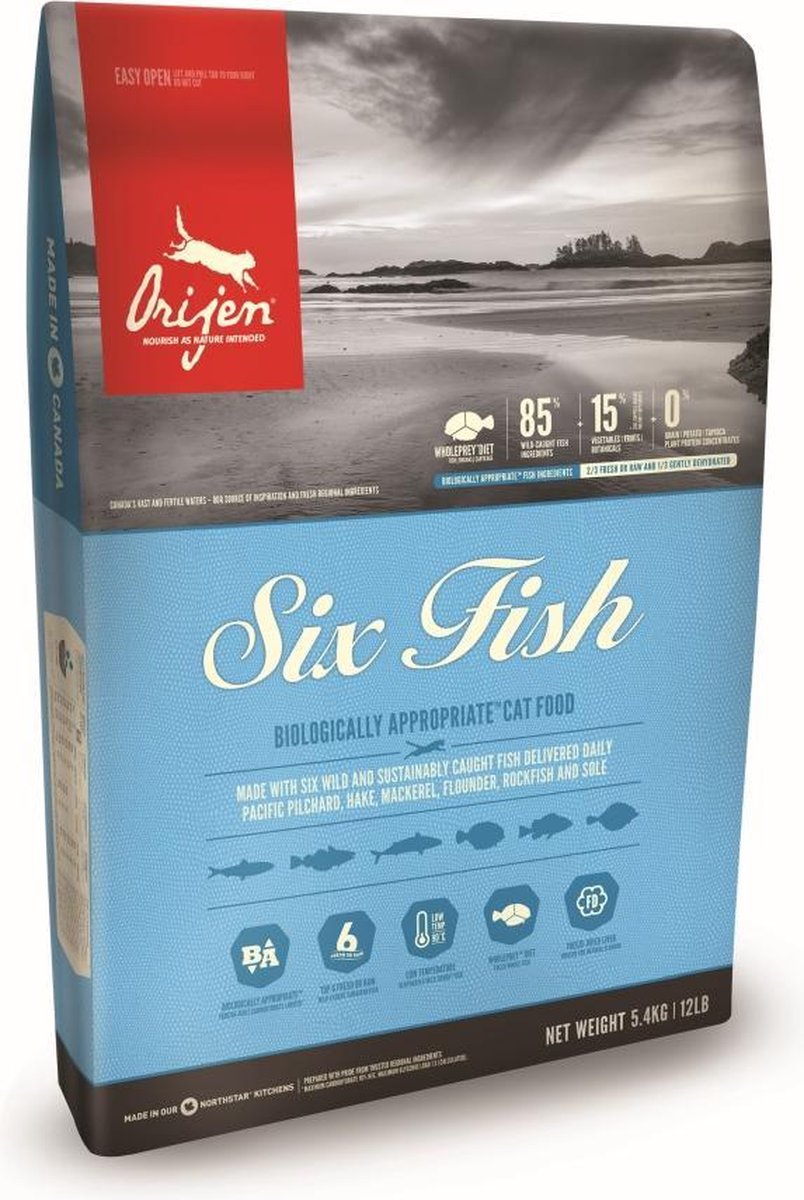 Orijen Whole Prey Six Fish Cat Sardines&Heek - Kattenvoer - 1.8 kg thumbnail 4