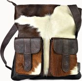 Leren Tas Doenya ‘Bibi' (bruin), koeienleer, koeienhuid