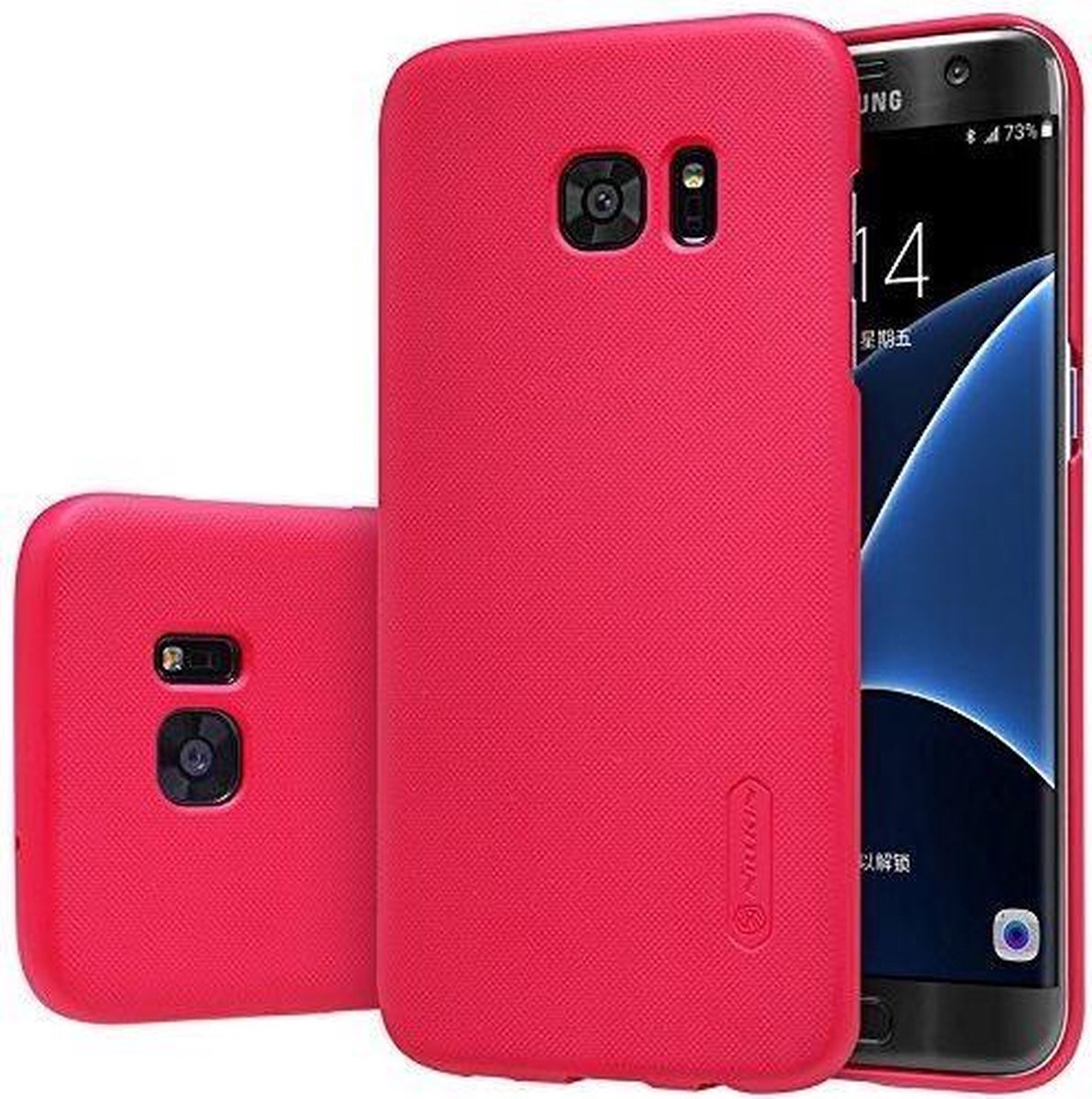 Nillkin - Samsung Galaxy S7 Edge Hoesje - Harde Back Case Frosted Shield Rood