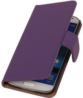 Paars Effen Book Cover Hoesje Galaxy S4 I9500