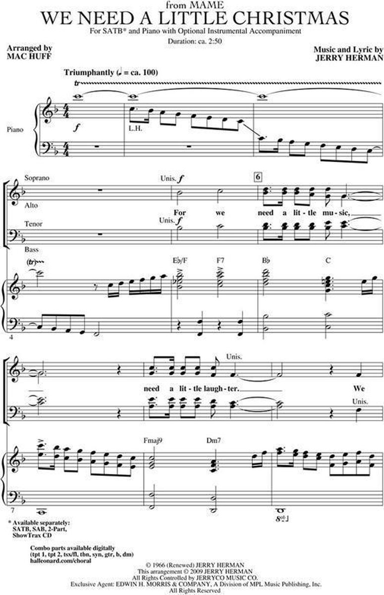 WE NEED A LITTLE CHRISTMAS (FROM MAME)