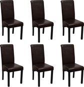 Eetkamerstoelen kunstleer bruin 6 st