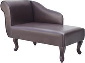 Chaise longue kunstleer bruin (incl. vloerviltjes)