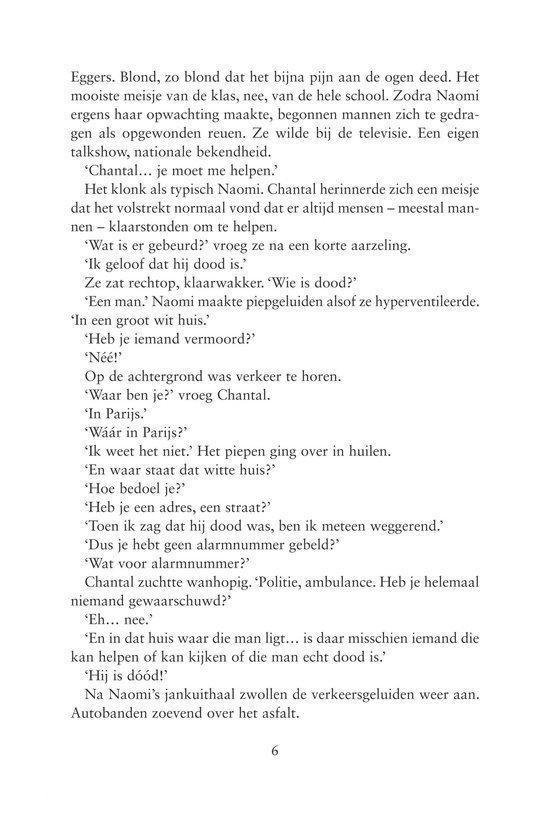 Pagina met dialogen uit 'Nacht in Parijs'.