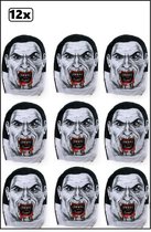 12x Masker dracula nylon - halloween horror griezel dracula carnaval thema feest