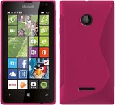 Microsoft Lumia 435 Silicone Case s-style hoesje Roze