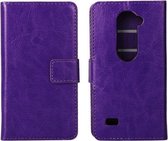 Cyclone cover wallet case hoesje LG Leon 4G LTE H340N paars