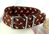 Premium Design Print Giraffe - Nato strap 20mm - Horlogeband Bruin