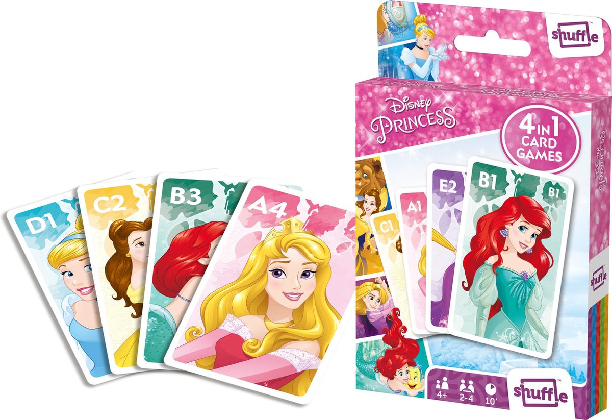 Shuffle Disney Princess - 4-in-1 Kaartspellen (Kwartet, memo, snap, actiespel) — afbeelding 8