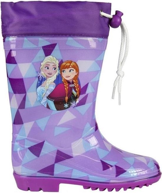 Paarse Frozen regenlaarzen / laarzen met koord voor meisjes 25-26 | bol.com